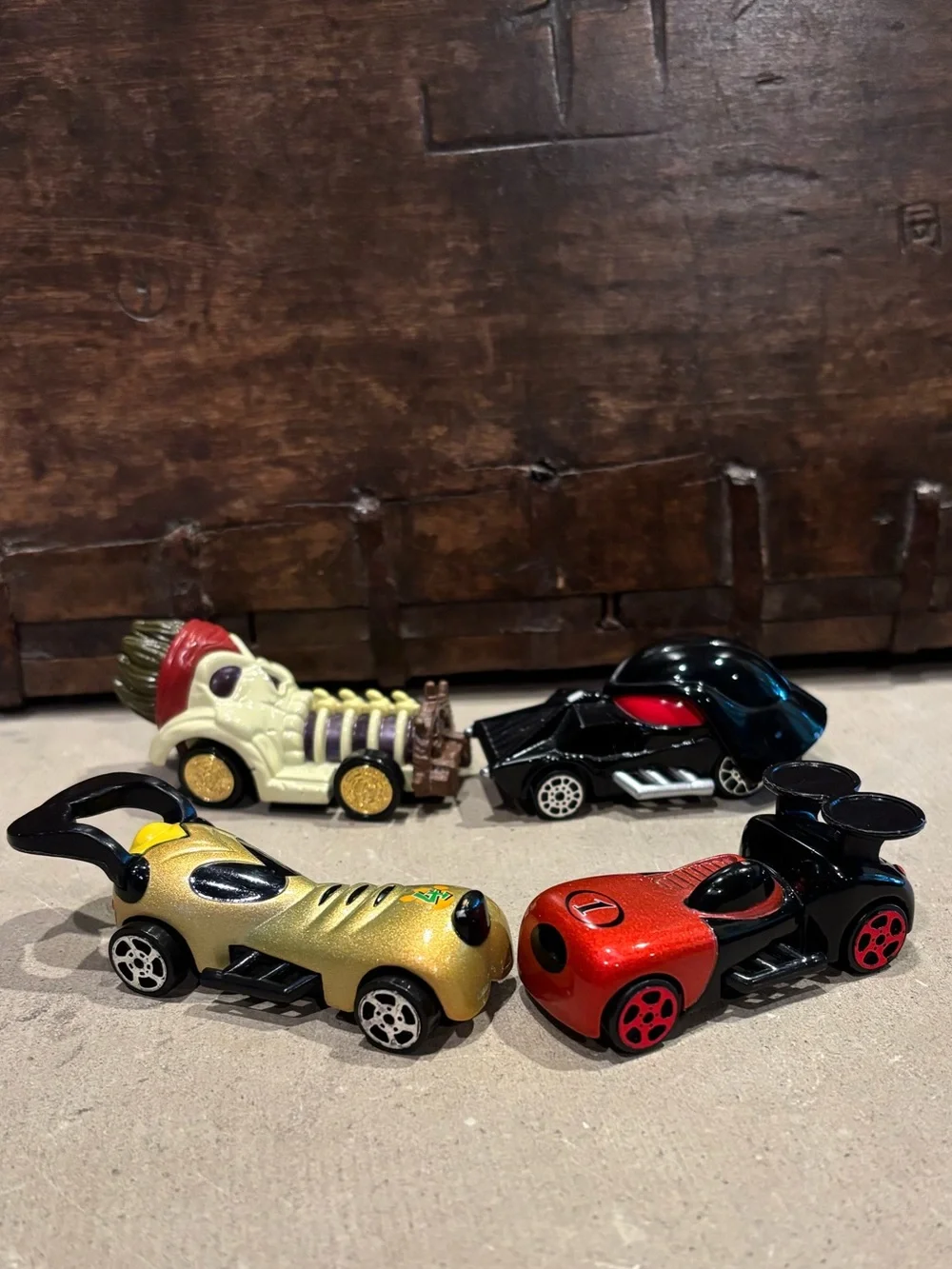 Disney Wild Racers Die Cast 1:64 Metal Race Cars . Lot of 4
